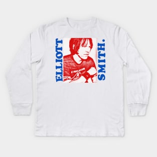 Elliott Smith //// Retro Styled Fan Art Design Kids Long Sleeve T-Shirt